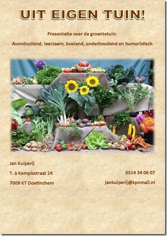 lezing "uit eigen tuin" door Jan Kuiperij